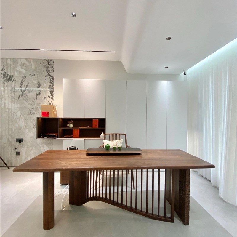 新中式实木茶桌椅组合p现代简约轻奢高级感办公室茶台茶几家具家