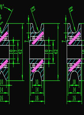 外mm16mm外径4210圈径mm圈内双V导向轴承型精密内滑轮mm列球U槽14