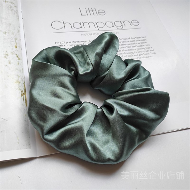 30姆米重磅真丝发绳发圈桑蚕丝大肠圈头花手工扎T头发法式宽边包