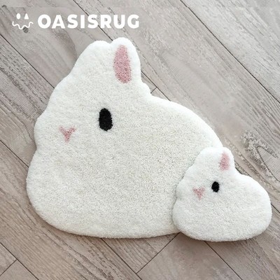 OASISRUG兔子道奇兔可爱动物tufting杯垫地毯挂毯创意礼物家居