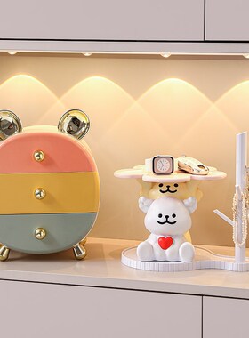 欢迎回家钥匙收纳玄关摆件创意线条小狗入户鞋柜客厅装饰乔迁礼物