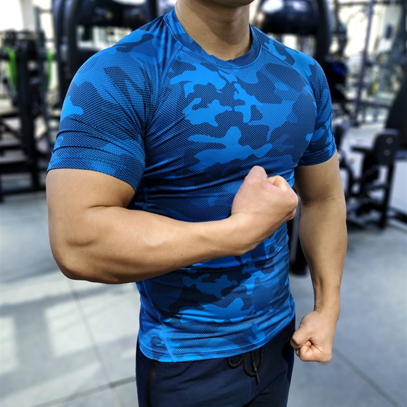 Men Running Compression T-shirt Short Sleeve Sport Tees Gym