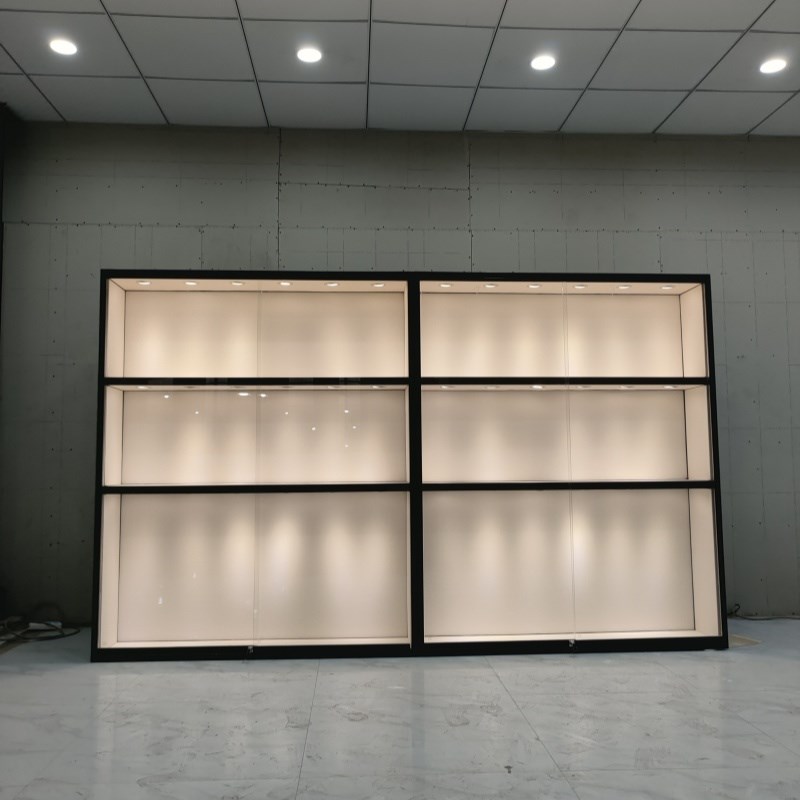 展示柜手办模型产品包包珠宝挂墙家用靠墙酒柜透明玻璃收纳藏定制