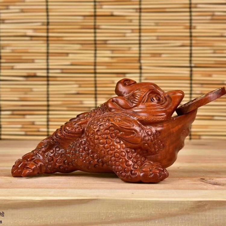 黑檀木花梨木雕三脚金蝉手工客厅桌面装饰摆设送礼工艺品三脚金蝉