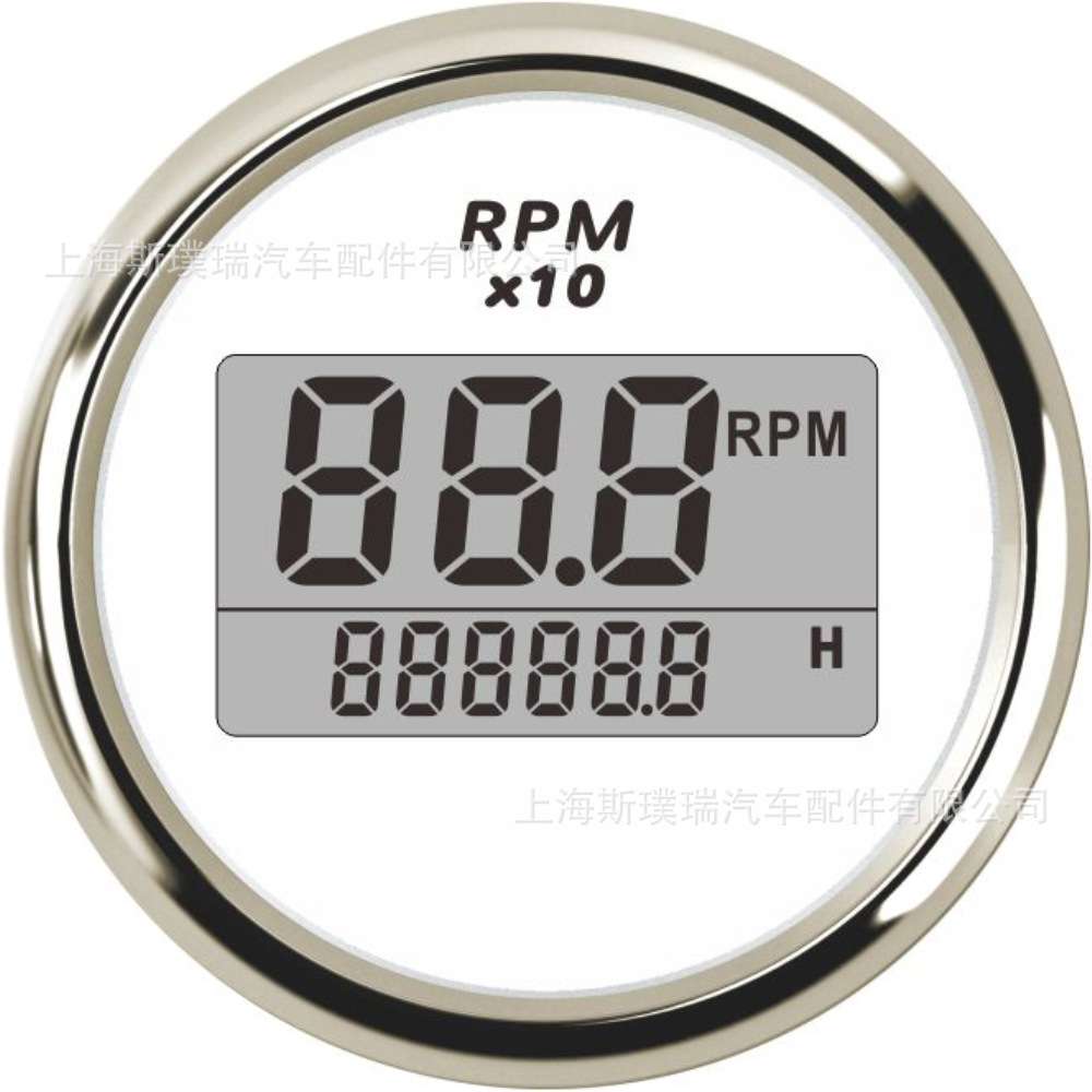 52mm数显转速表 0-9900RPM 改装车船发动机通用转速表 速比可调