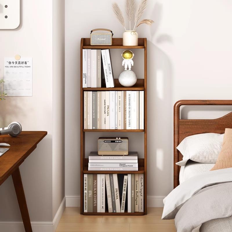 全实木书架落地置物架客厅靠墙转角储物柜卧室床边不占地方小书柜