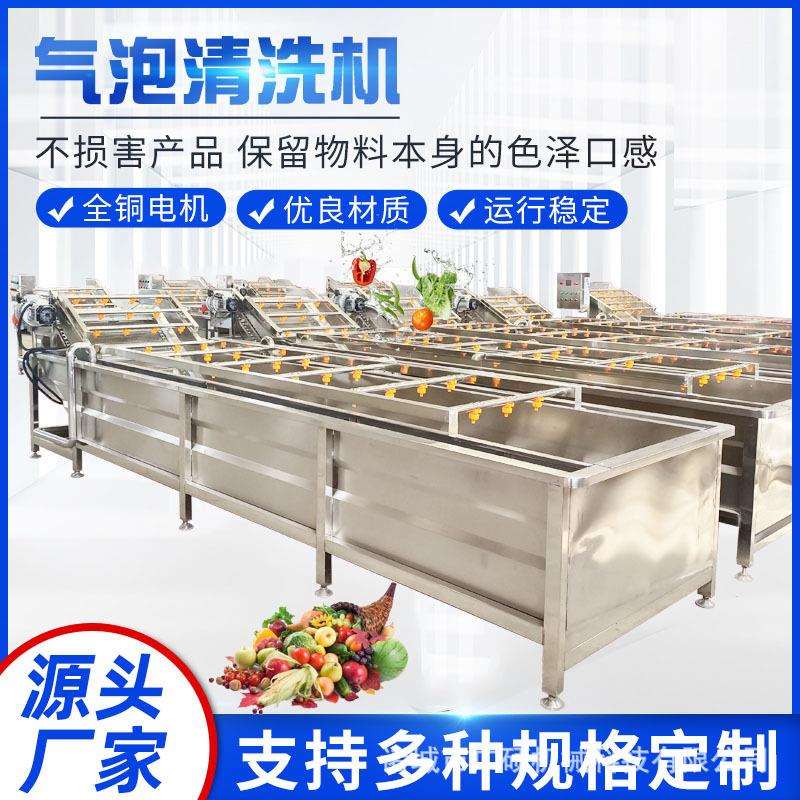中央厨房洗菜洗葱机 预制菜净菜清洗机设备 蒜苗果蔬气泡清洗机