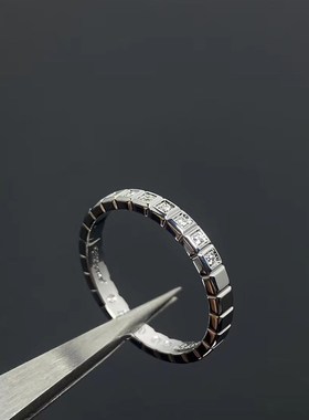 明星张凌赫同款男女情侣对戒w925银肖邦小冰块玫瑰金订婚戒指礼物