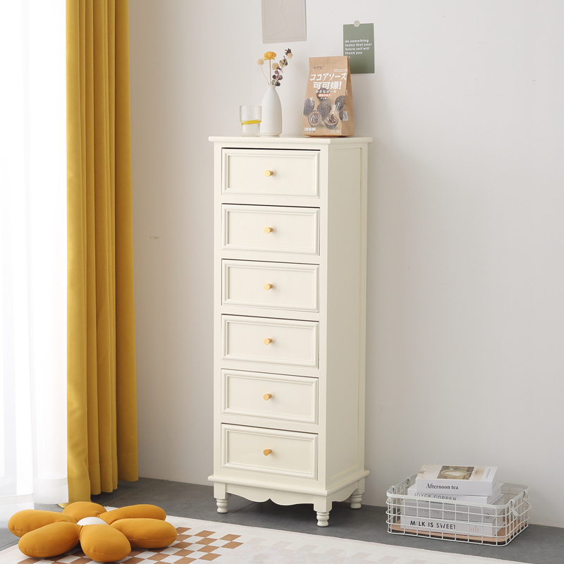 实木奶油风夹缝柜抽屉式收纳y柜斗柜家用客厅沙发储物边柜整装包