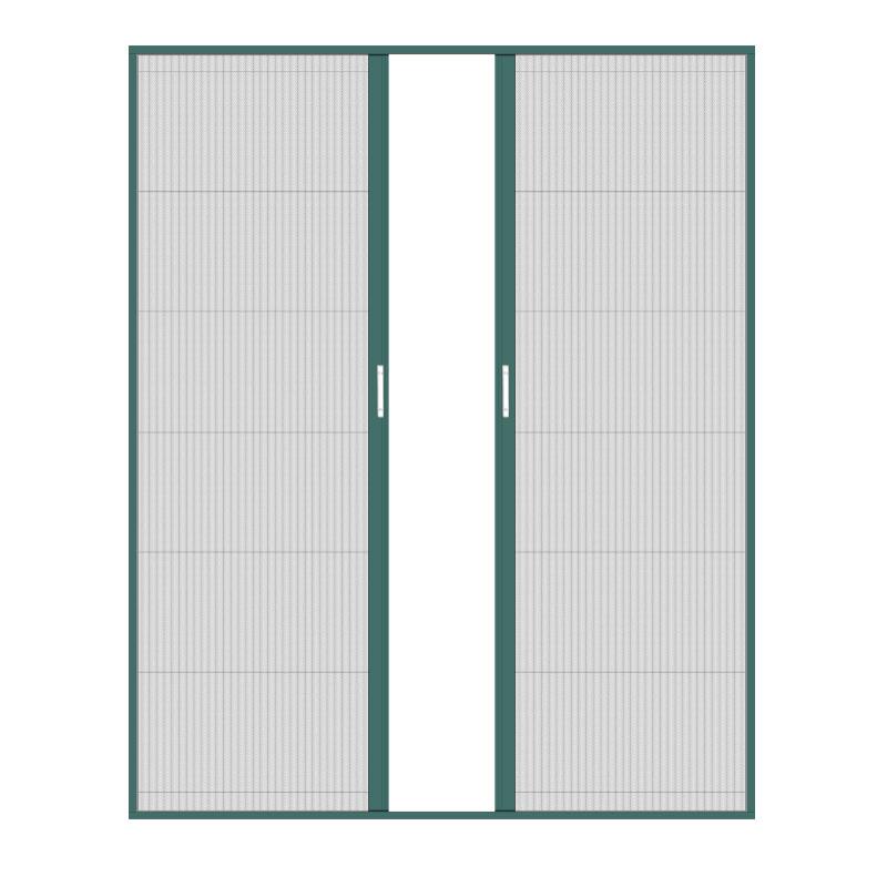 纱门隐形防蚊门推拉折叠式v铝合金免打孔自装便携纱窗纱门风琴式