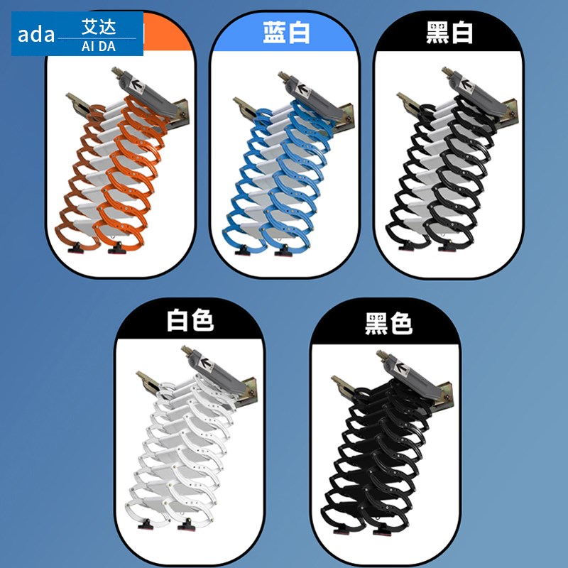 折叠家用壁挂式阁楼伸p缩楼梯上隔层折叠库伸外拉翻车收缩梯子室