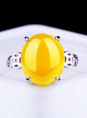 925银戒指空托镶松石蜜蜡戒托女7*9 8*10 9*11 Q10*12 10*14