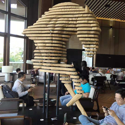 抽象马头雕塑艺术品酒店样品屋展示中心大堂H厅商业软装饰创意落