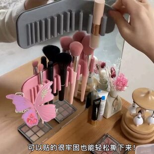 收纳架神器又是晾牙刷便携一架吸壁式硅胶化妆刷子挂架晒呀！晾干