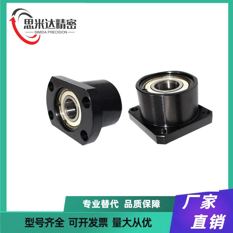 圆法兰轴承座BGRBBo6204带扣环双轴承座钢件BFP01圆型轴承固定座