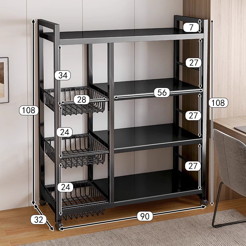德国厨房微波炉置物架落地多层放菜收纳层K架家用多功能烤箱置物