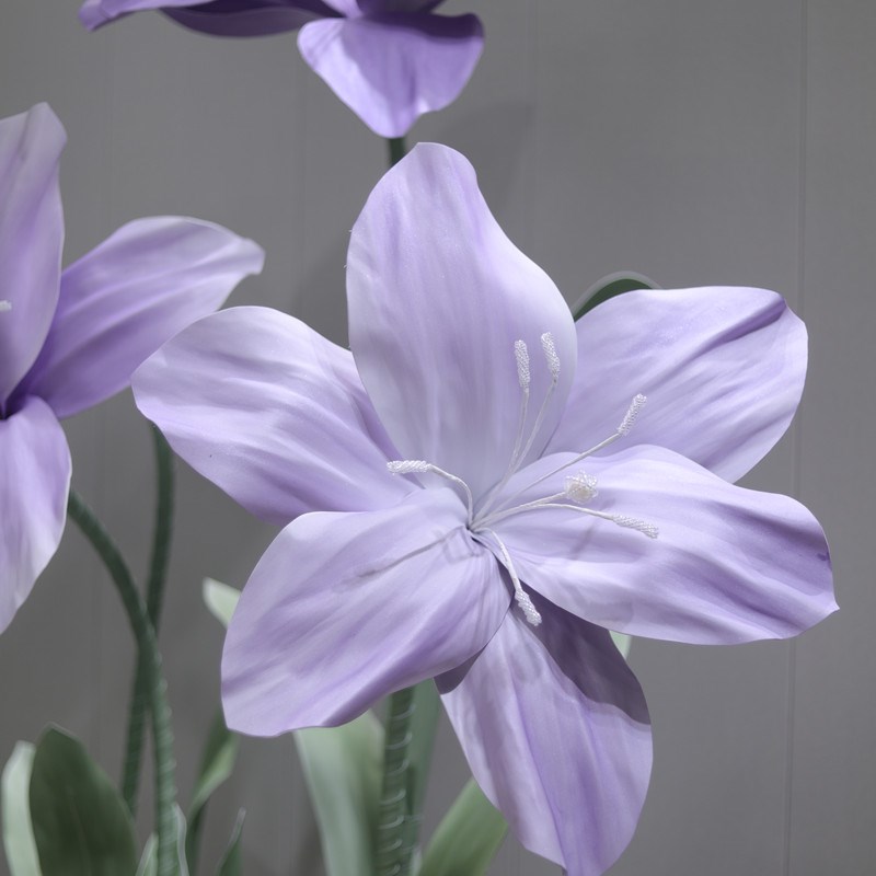 巨型真百合紫色EVA定制纸花防水店F铺橱窗布置装饰道具美陈手工