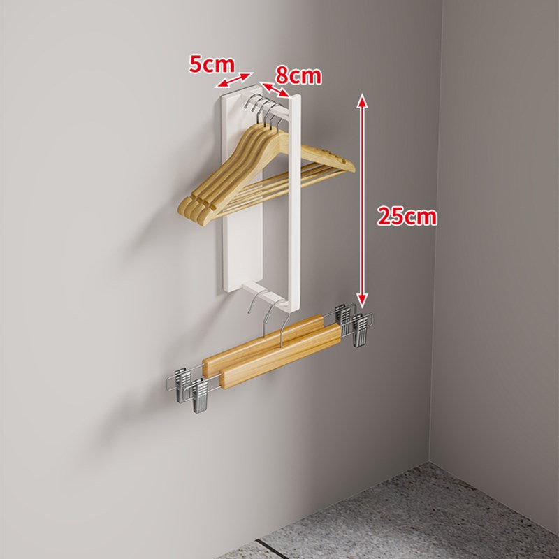 衣架收纳神器家用晾衣架收纳挂架子免打孔阳台壁R挂式多功能整理