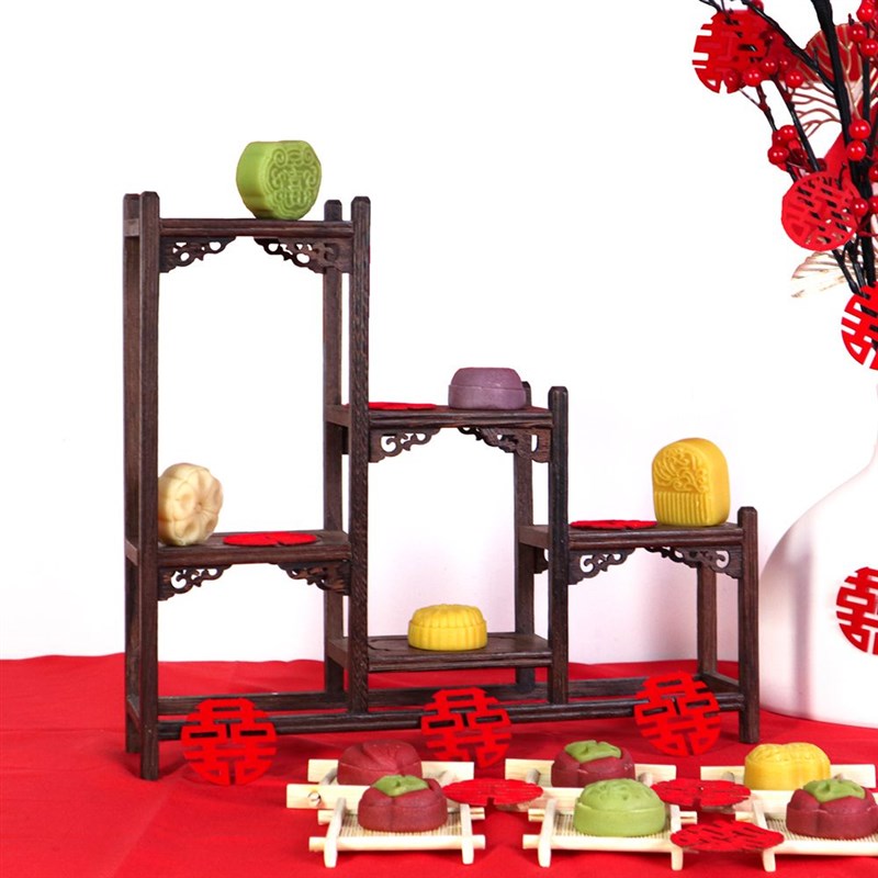 新中式甜品台摆件m糕点摆盘订婚摆台点心架梅花展示架结婚用品