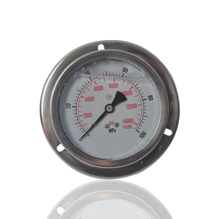 供全钢超高压耐震压力表高压不锈钢压力表充油表YBN100ZT 100MPA
