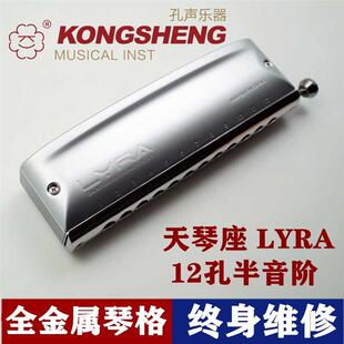 孔声天琴座半音阶口琴12孔48音金属琴格新手成人初学专业演奏乐器