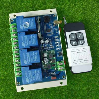 滑盖型4键无线遥控12V24v36v48V110v220V380V大功率30A四路控制器