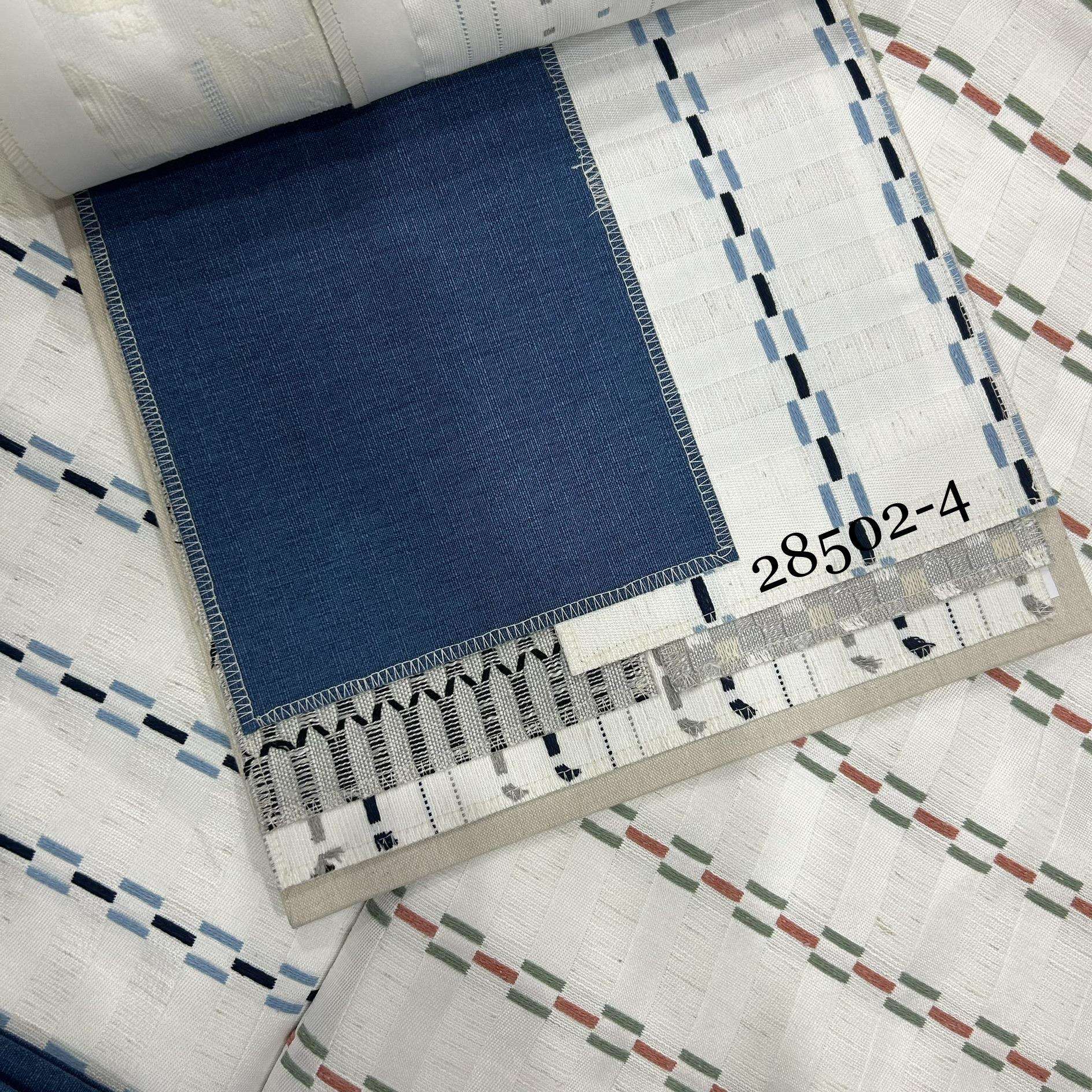 门幅280cm定高蓝色条纹橘色条纹宽幅条纹窗帘布