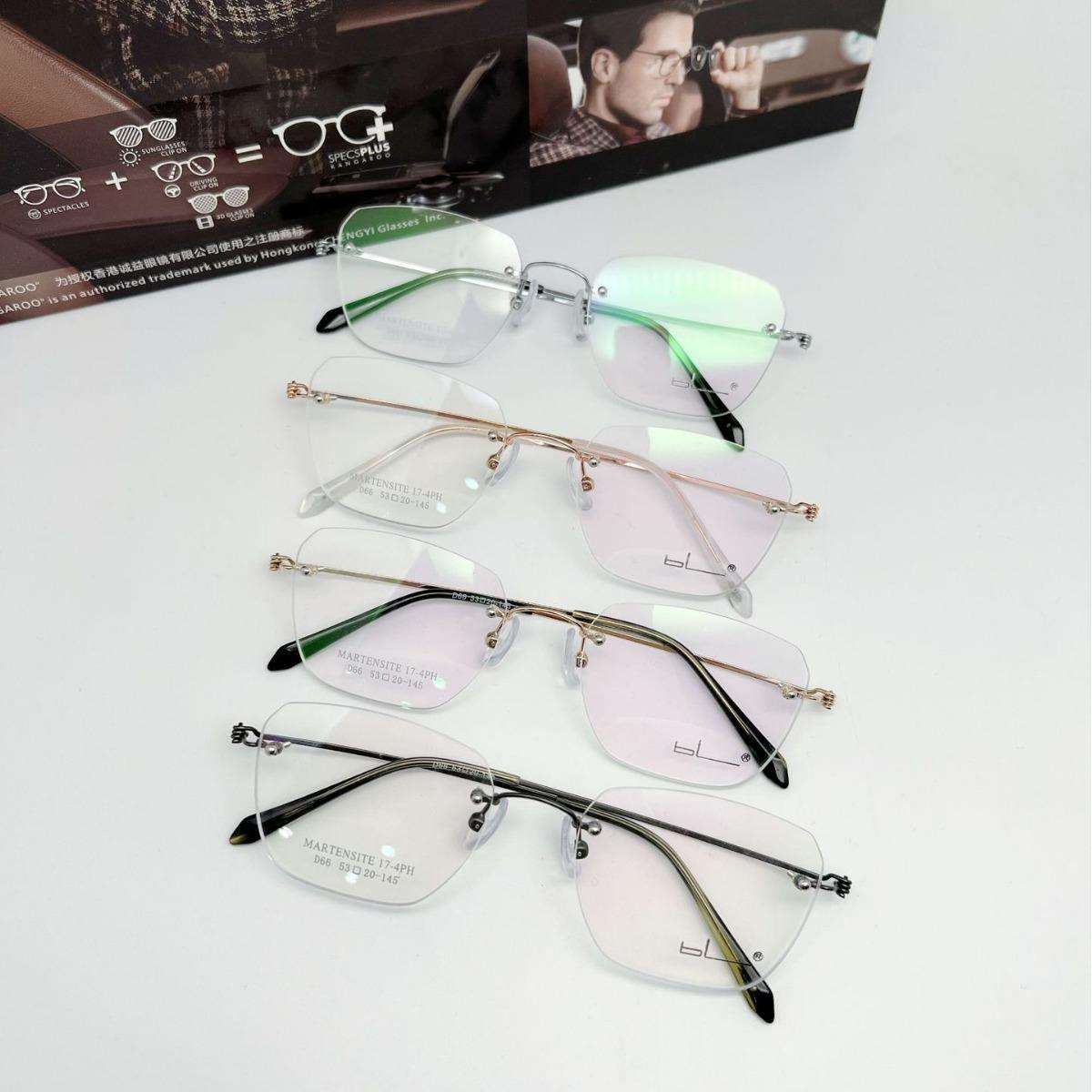 BL 单孔螺丝男士女士复古超弹钢丝无框眼镜架可配度数厂家D66