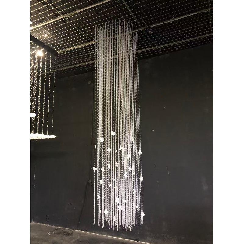 婚庆成品亚克力留恋吊顶花瓣水晶珠帘背景装饰韩式酒店婚礼堂道具