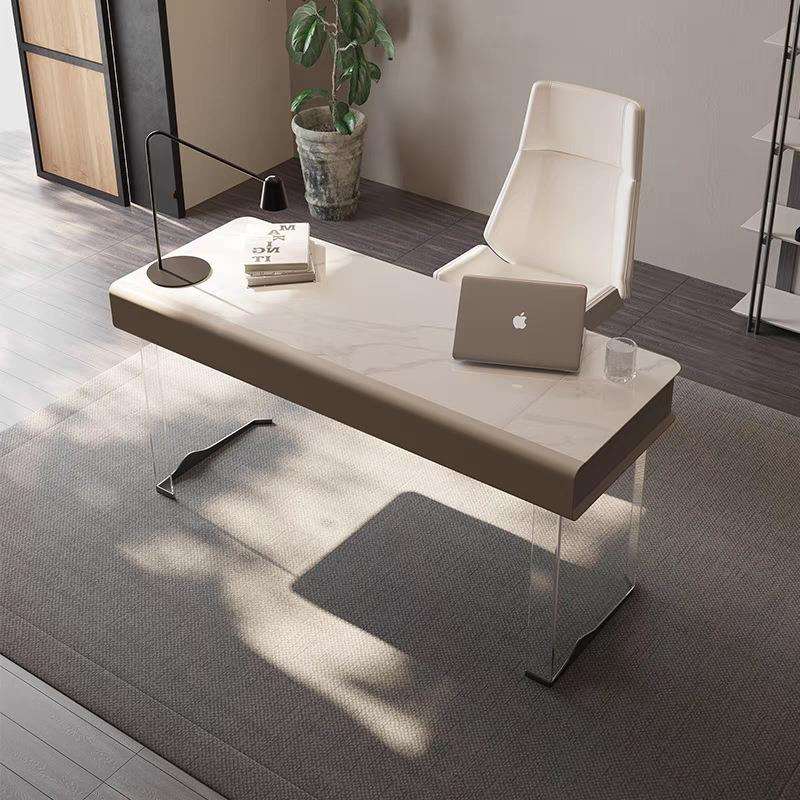 现代亚克力悬浮实木书桌烤漆家用小户型办公桌书房写字台电脑桌