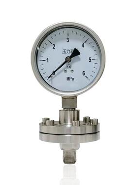 供应双面显示隔膜压力表全钢螺纹连接YBF100 6MPA M20*1.5工厂销