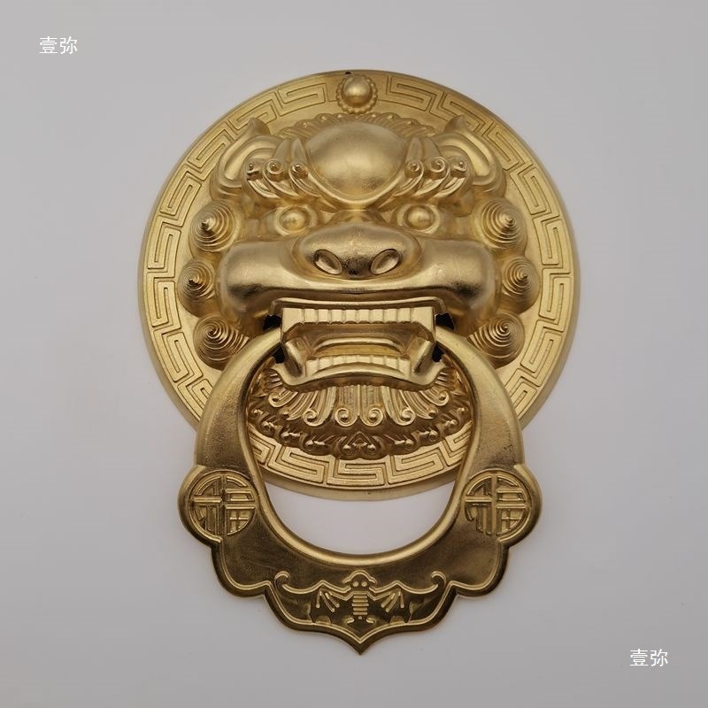 中式仿古门环拉手复古仿古中式拉环麒麟狮子虎头古铜装饰把手大门
