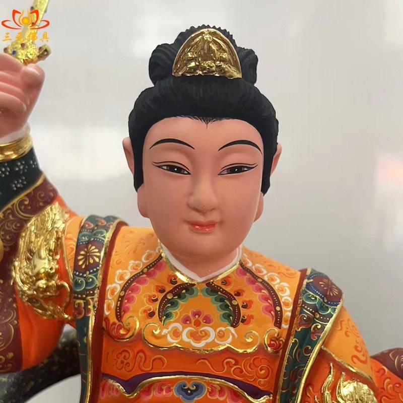 香樟木雕临水夫人陈靖姑神像注生娘娘顺天圣母家用送子娘娘像摆件