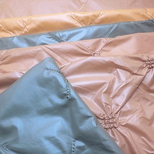 羽绒服布料外壳三合一免绗缝免洗羽绒服面料直充通道布外套棉服防