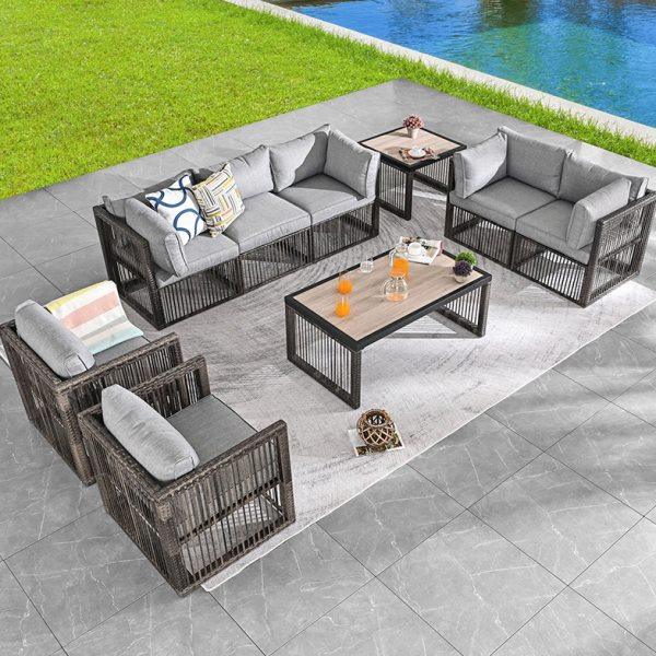 户外藤编沙发酒店别墅室外花园露天阳台藤艺酒店休闲沙发茶几组合,住宅家具,户外沙发,淘宝优惠券,粉丝福利购,淘宝优惠卷