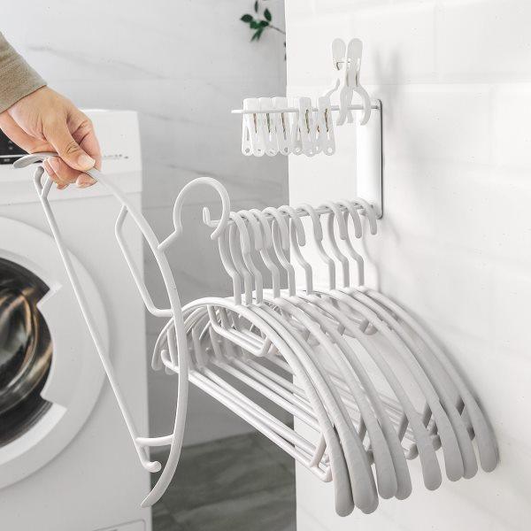 衣架收纳神器阳台整理架晾放衣架子挂钩免打孔多功能壁挂式置物架,收纳整理,金属衣架,淘宝优惠券,粉丝福利购,淘宝优惠卷