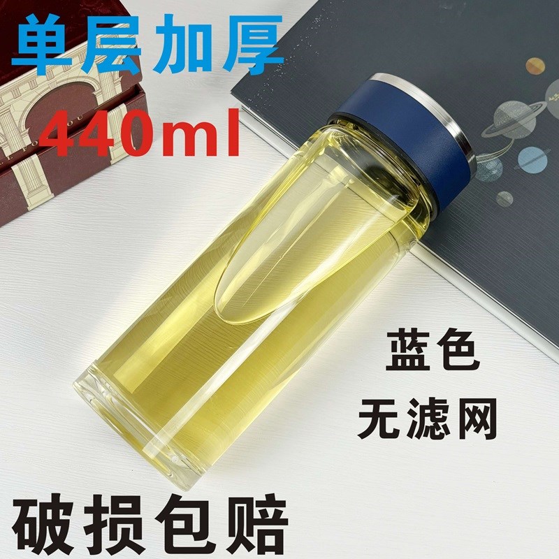 玻璃杯单层加厚家用喝水茶杯男士耐热F透明水杯女办公杯子定制带