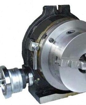 横立两用分度盘立卧回转工作台 带卡盘 HV-6配125MM三爪卡盘