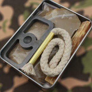 火镰取火 打火石取火工具 户外EDC工具 防风防水点火器松明生火