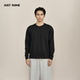 JUST 宽松休闲上衣简约百搭款 SHINE 时晒小众设计黑色圆领长袖