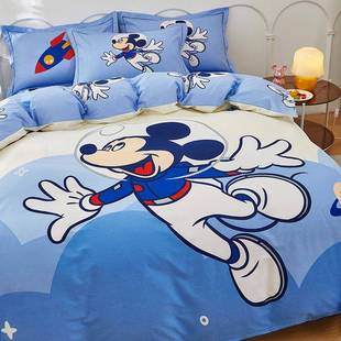 男孩女孩款纯棉床品四件套全棉卡通被套床单儿童床上三件套公主风
