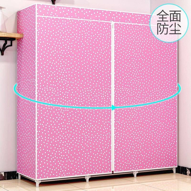 简易衣柜钢管加粗加厚布衣柜出租房屋家用卧室组装衣橱闭工厂货源