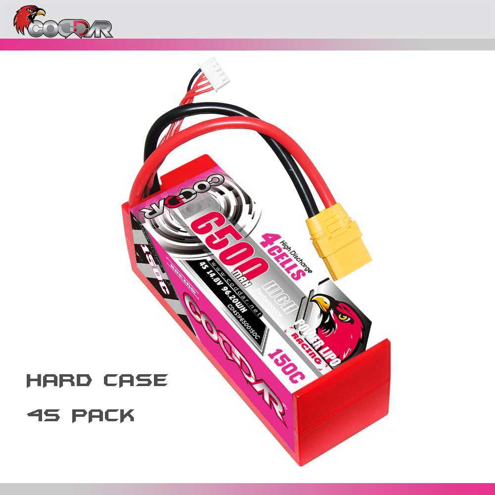 鹰氪CODDAR 6500mAh 4S 14.8V 150C车模RC越野遥控1/8出线锂电池