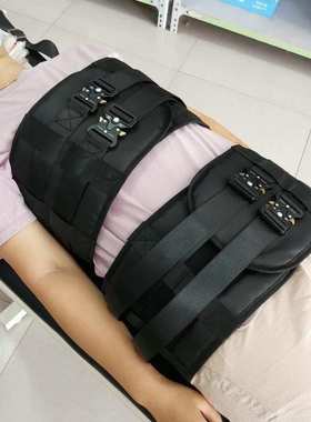 腰椎牵引带黑色可调节魔术粘扣插扣牵引床可用绿帆布腰间突出拉伸