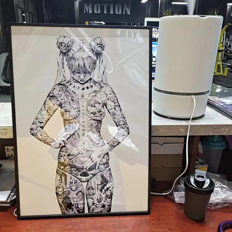 大友昇平创意纹身平成圣母个性装饰画美少女马尾少女工作室墙版画图片