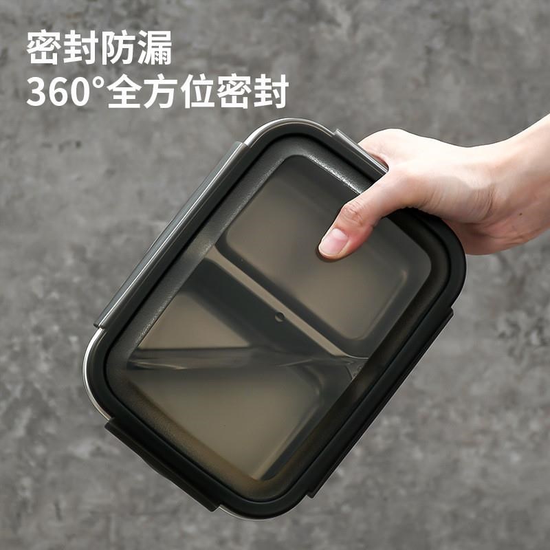 个人专用饭堂碗304不锈钢保温饭盒上班族单人带盖分隔型学生分格