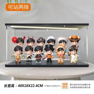 适用 周杰伦周同学官方十二星座盲盒手办亚克力灯光收纳架展示柜