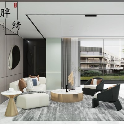 售楼处部洽谈沙发酒店大堂接待美容院会所休息区沙发卡座家具定制