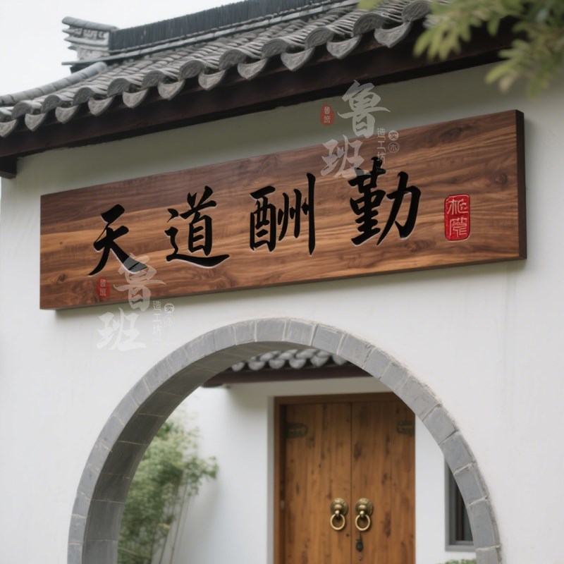 实木牌匾定做定制祠堂仿古门头农村大门牌匾木匾木雕木质招牌刻字