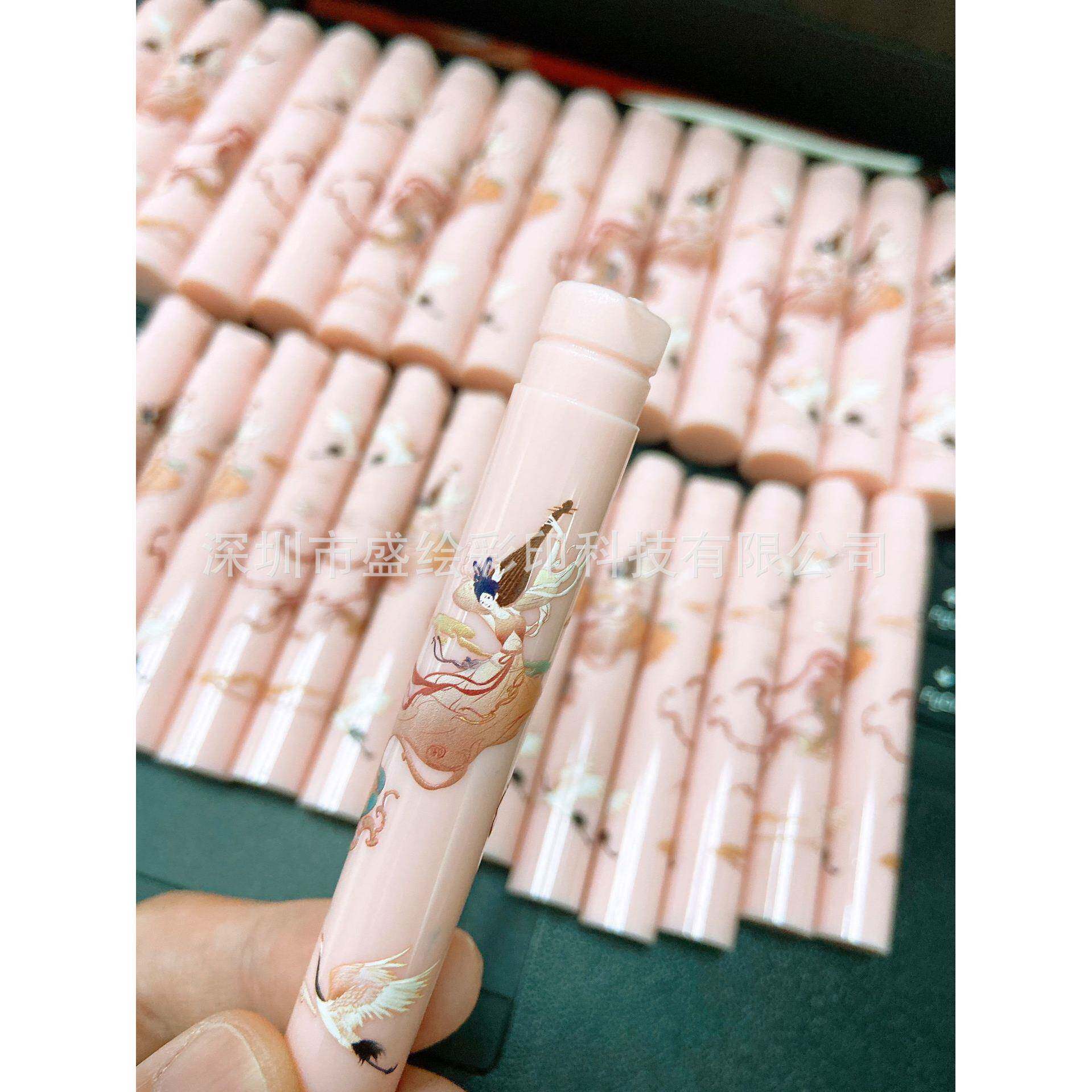 跨境uv圆柱打印机中性笔杆整圈印刷唇釉口红化妆品光油彩印机工厂